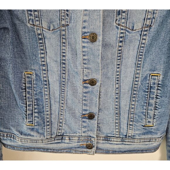 Old Navy Womens Denim Jean Jacket Size Small Blue Classic Casual Button Front - Picture 5 of 10